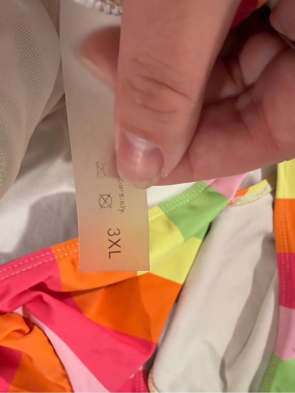 SHEIN Colorblock Stripe Bikini Set - Pink, Orange, Lime, Yellow - Picture 3 of 4